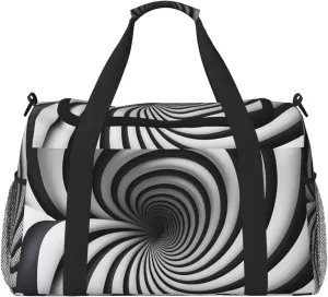 Spiral Optical Illusion Gif Hand Travel Bag.Fashionable Design, Large Storage Capacity, Suitable For Business Trips And Short Trips.