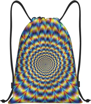 spiral optical illusion gif Print Drawstring Bags,Gym Sport Sack Drawstring Bag Suitable for sport Swimming Travel.