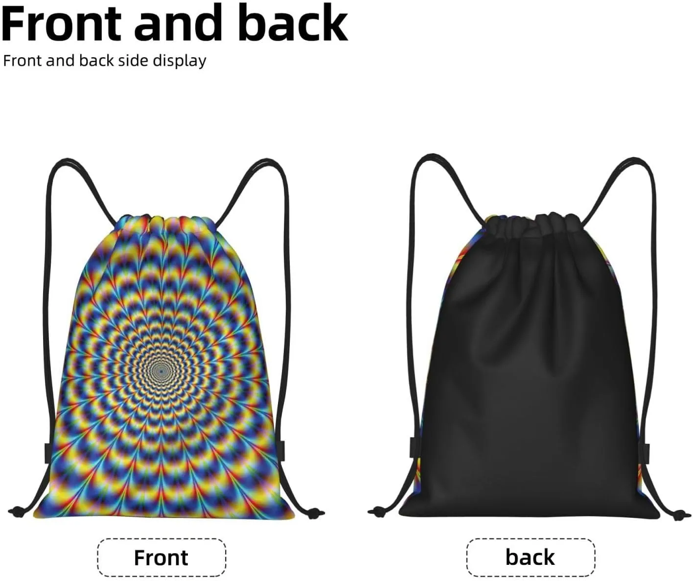 spiral optical illusion gif Print Drawstring Bags,Gym Sport Sack Drawstring Bag Suitable for sport Swimming Travel.