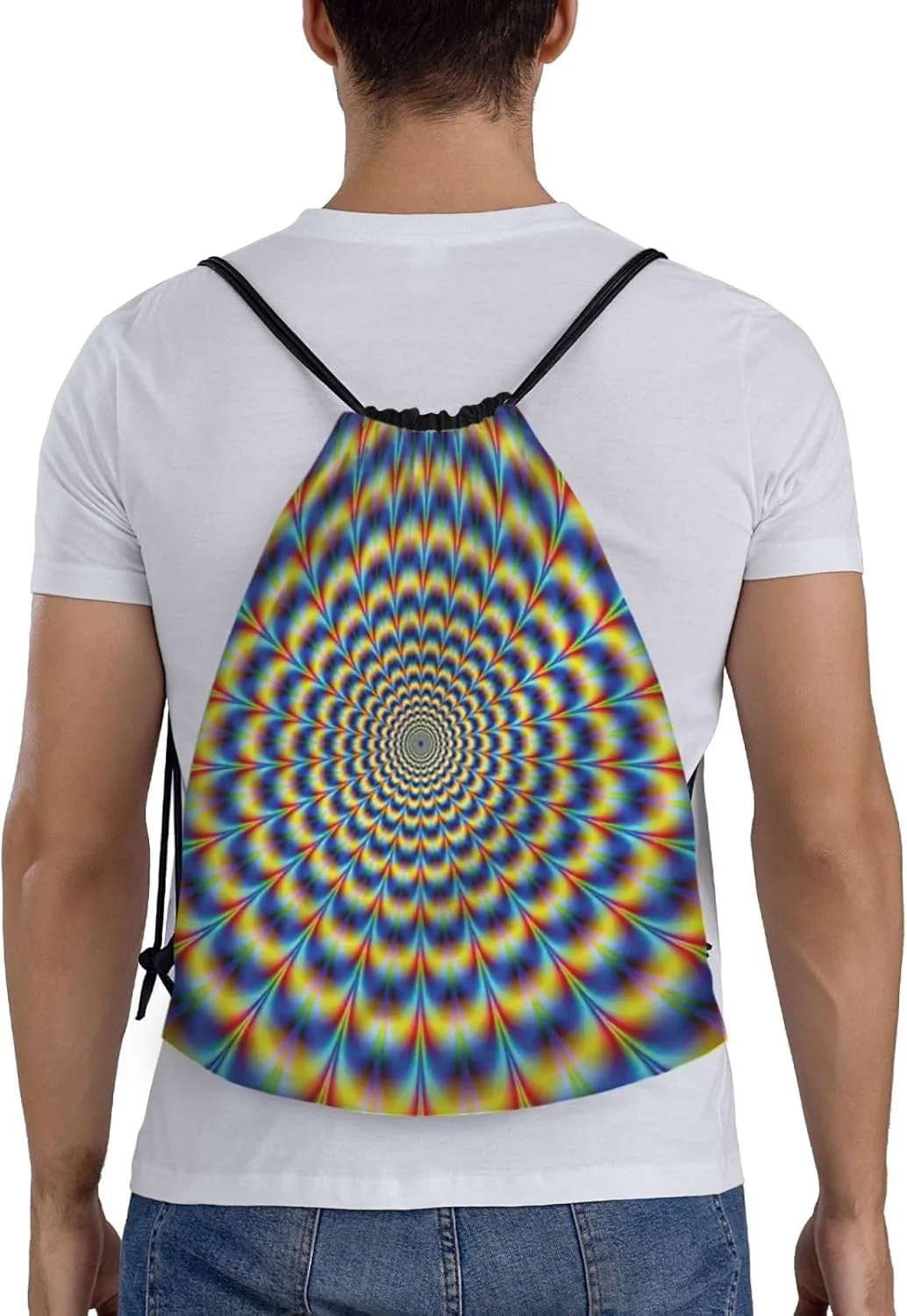 spiral optical illusion gif Print Drawstring Bags,Gym Sport Sack Drawstring Bag Suitable for sport Swimming Travel.