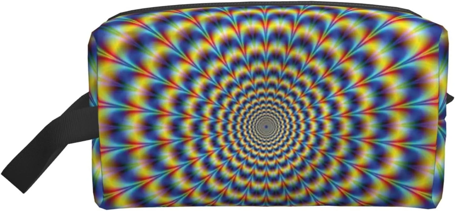 Spiral Optical Illusion Gif Print Travel Cosmetic Large Capacity Zippered Storage Bag For Toiletries Daily Essentials