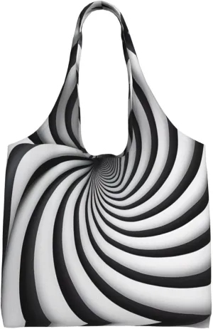 spiral optical illusion gif Printed Single Shoulder Commuter Canvas Bag, Grocery Shopping Bag, Daily Use Canvas Bag