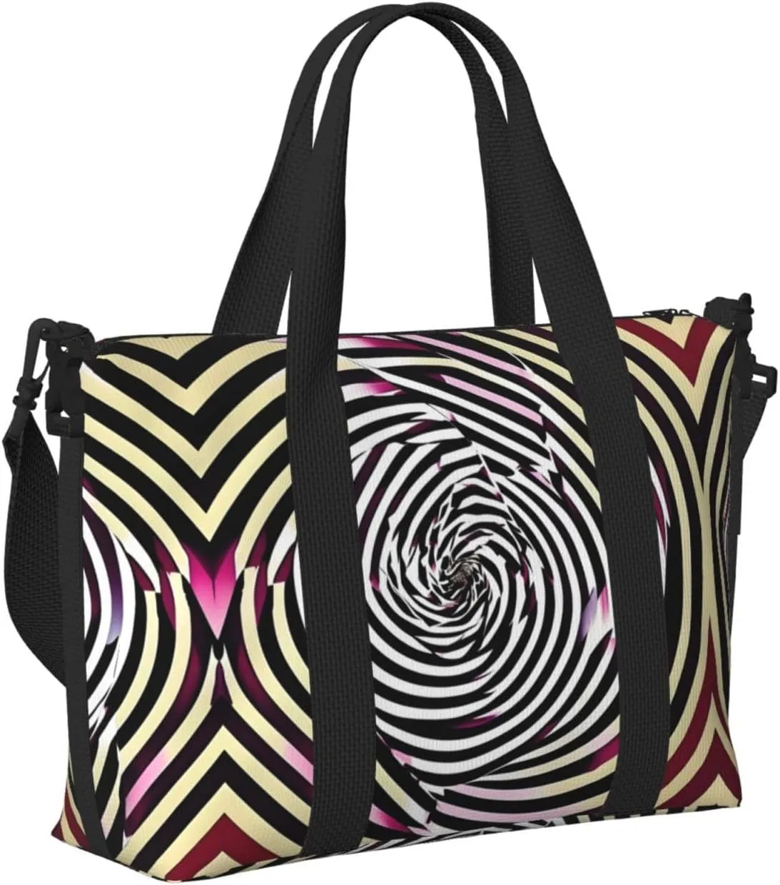Spiral Optical Illusion Gif Small Duffel Bag Foldable Travel Bag Weekender Bag Overnight Gym Hospital Bags For Women&Men