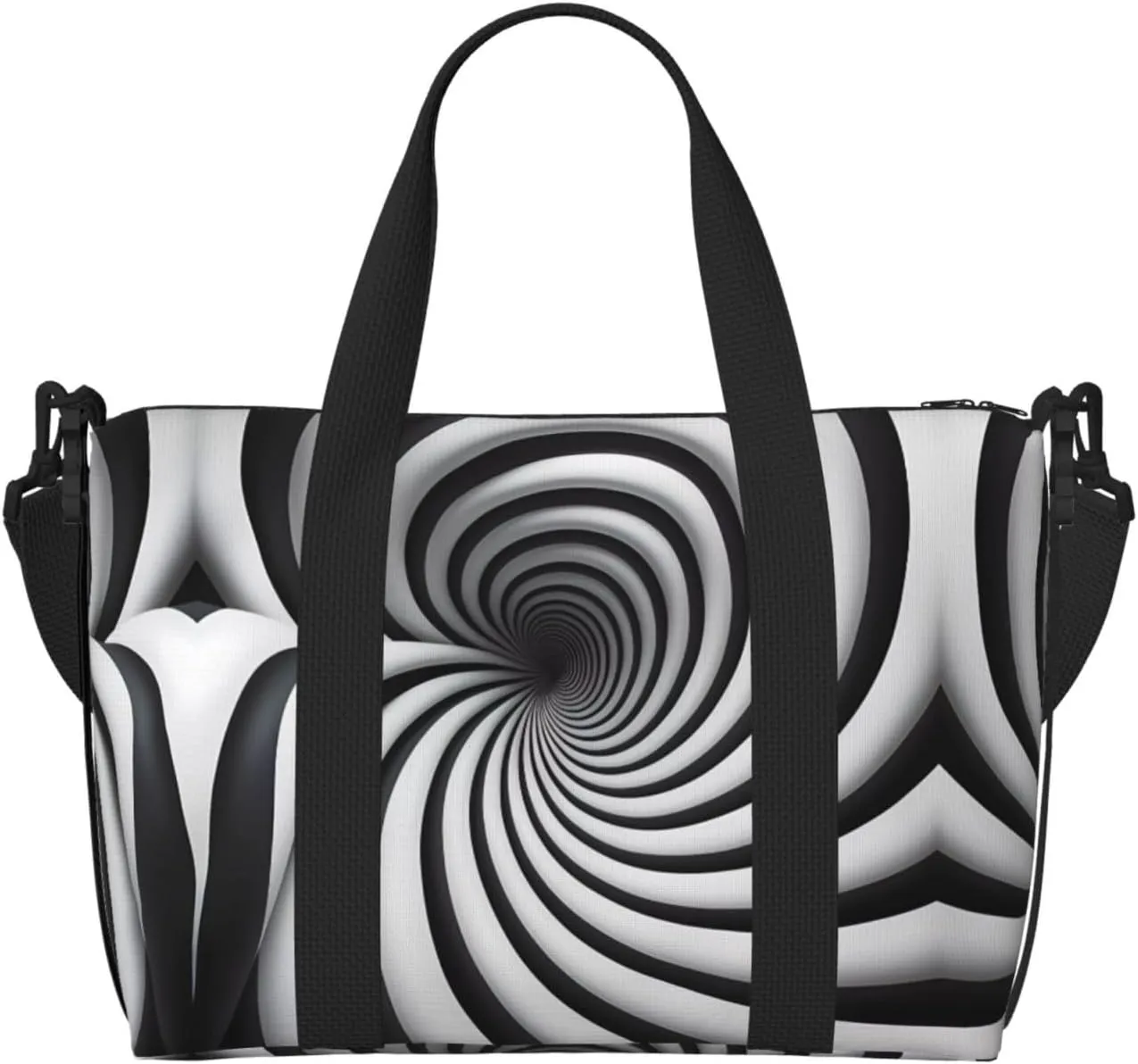 Spiral Optical Illusion Gif Travel Duffel Bag Tote Carry On Luggage Bag Water Resistant Weekender Overnight Bags For Foldable