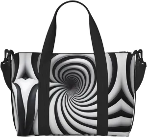 Spiral Optical Illusion Gif Travel Duffel Bag Tote Carry On Luggage Bag Water Resistant Weekender Overnight Bags For Foldable