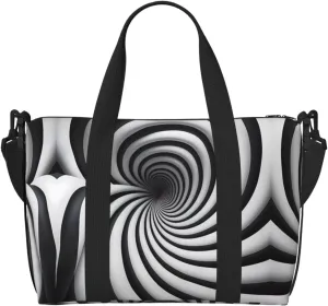spiral optical illusion gif Women's Hand-held Crossbody Travel Bag, Casual Handbag with Zipper, Suitable for Work, Travel, Fitness, Travel