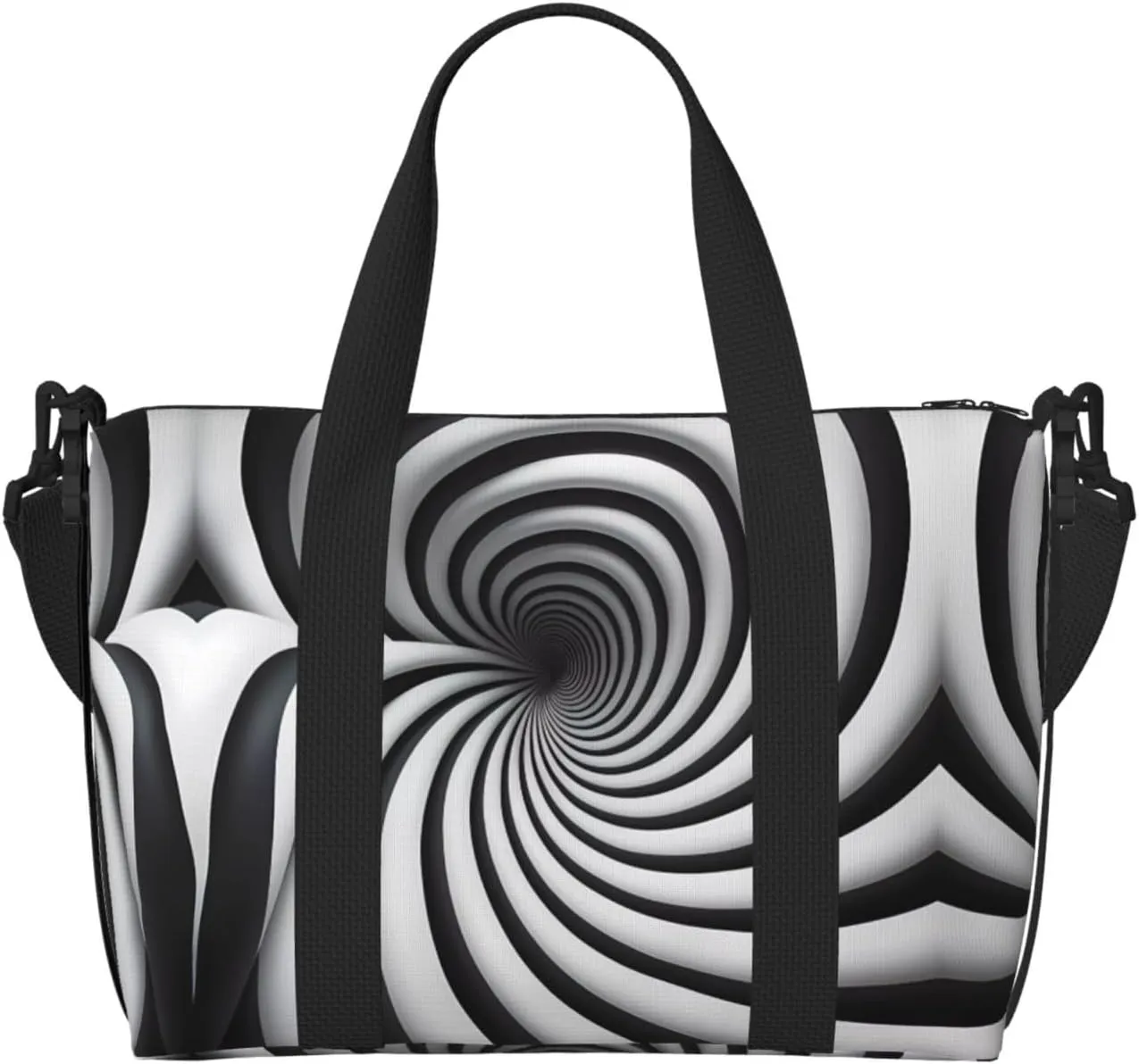 spiral optical illusion gif Women's Hand-held Crossbody Travel Bag, Casual Handbag with Zipper, Suitable for Work, Travel, Fitness, Travel