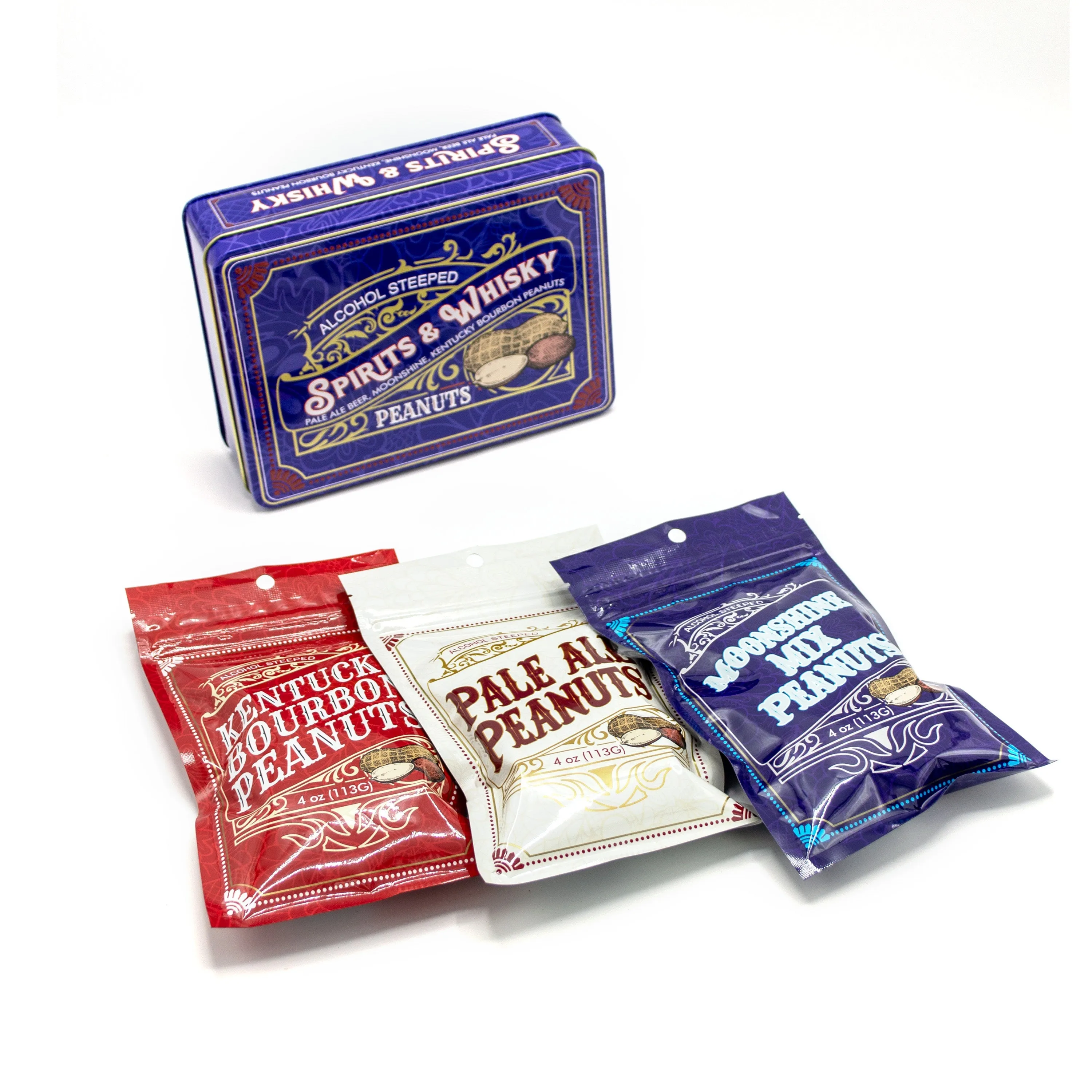 Spirits & Whisky Peanuts Men's Gift Tin – 3 Gourmet Flavors |