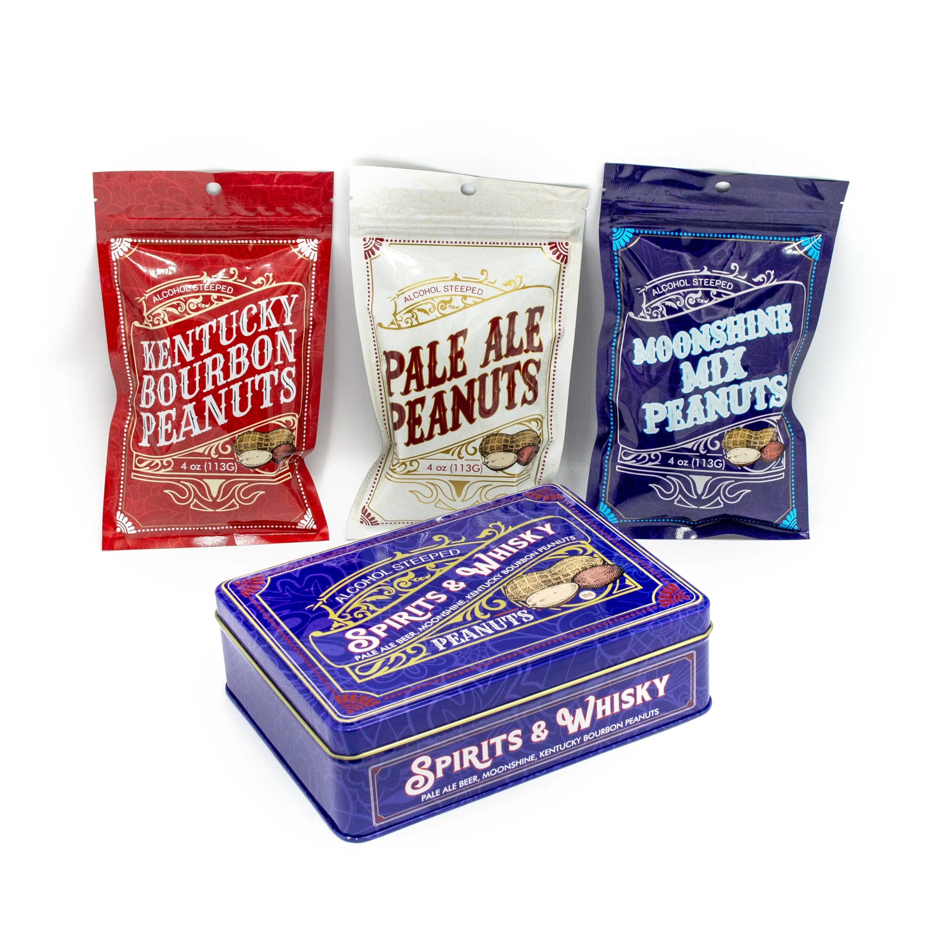 Spirits & Whisky Peanuts Men's Gift Tin – 3 Gourmet Flavors |