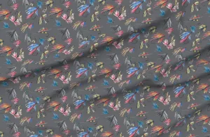Spoonflower Fabric - Fishing Fly Boy Kids Watercolor Outdoors Printed on Polartec(R) Fleece Fabric by The Yard - Sewing Blankets Loungewear and No-Sew Projects