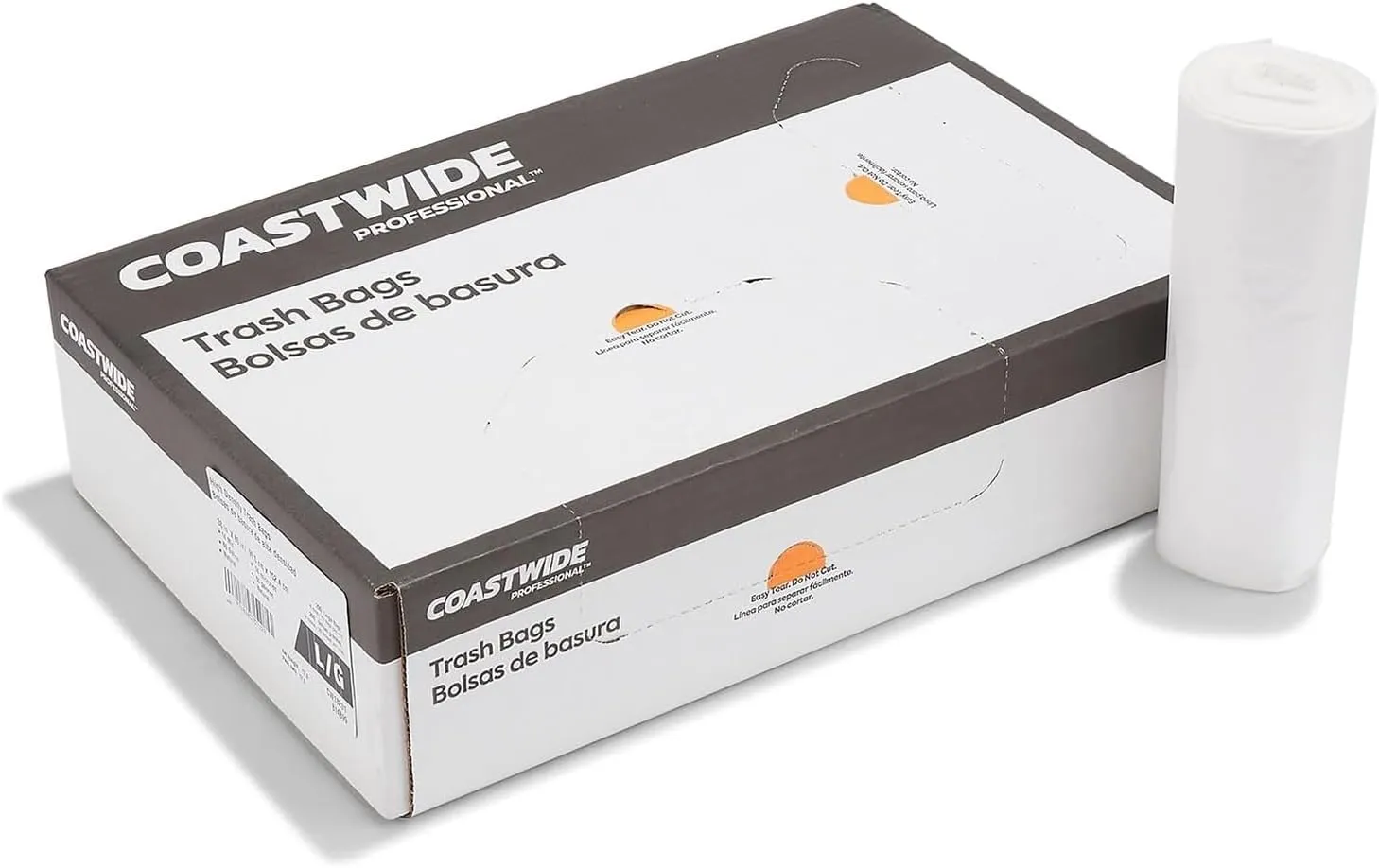 Staples Coastwide Professional Heavy Duty Trash Bags, 55-60 Gallon, 38" x 60", High Density and 14 Mic Thick, 8 Rolls Per Carton (200 Total Bags)