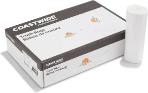 Staples Coastwide Professional Heavy Duty Trash Bags, 55-60 Gallon, 38" x 60", High Density and 14 Mic Thick, 8 Rolls Per Carton (200 Total Bags)