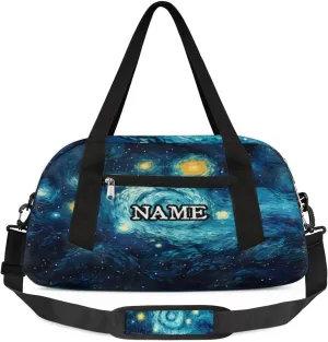 Starry Sky 3d Visual Illusion Personalized Kids Duffel Bag Custom Gym Sports Duffle Bag Teen Travel Gymnastic Weekender Overnighter Bag Carry on Toe Bag for Boys & Girls
