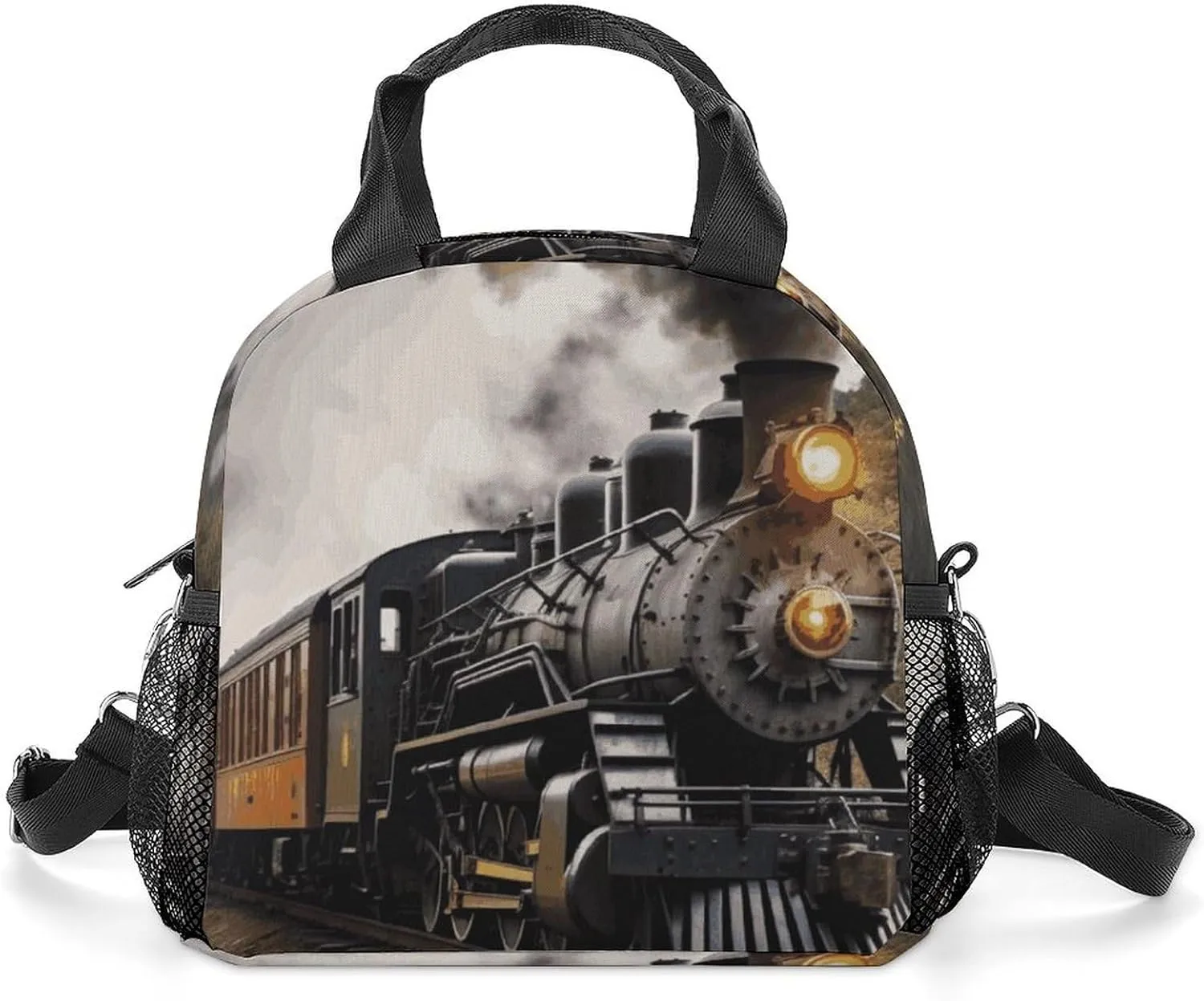 Steam Train Insulated Lunch Bag Portable Lunch Box Tote Cooler Bags Lunchbox For Travel Picnic Work