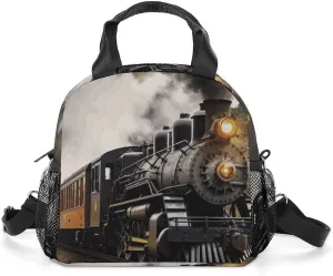 Steam Train Insulated Lunch Bag Portable Lunch Box Tote Cooler Bags Lunchbox For Travel Picnic Work
