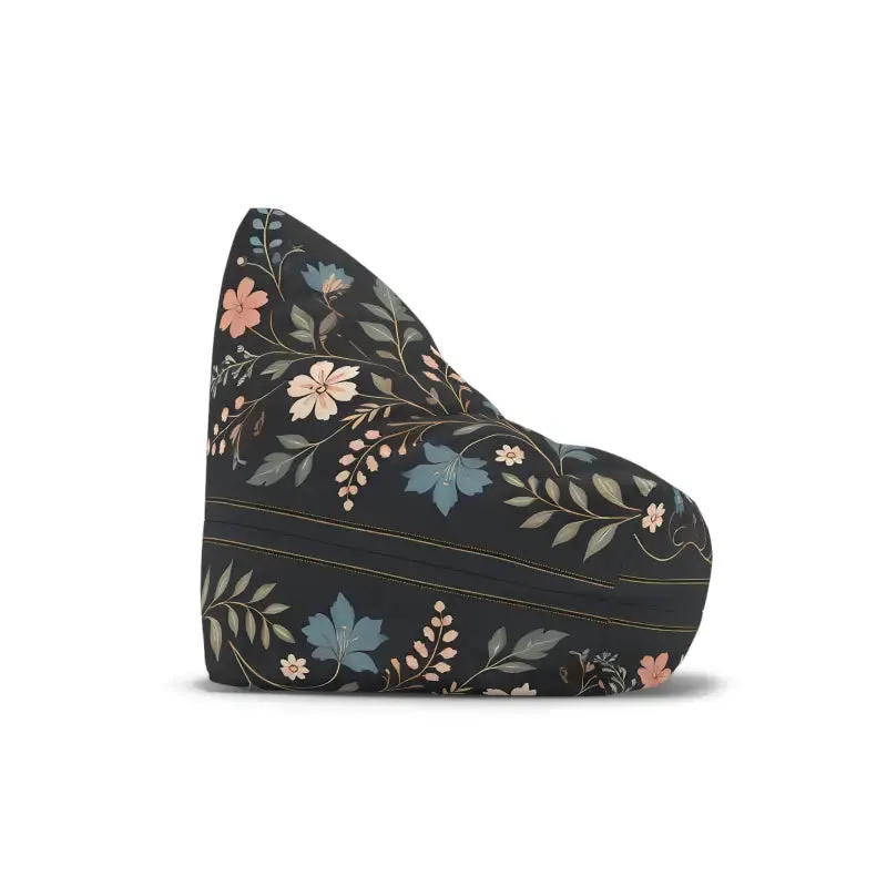 Stunning Floral Vines Black Bean Bag Chair Cover