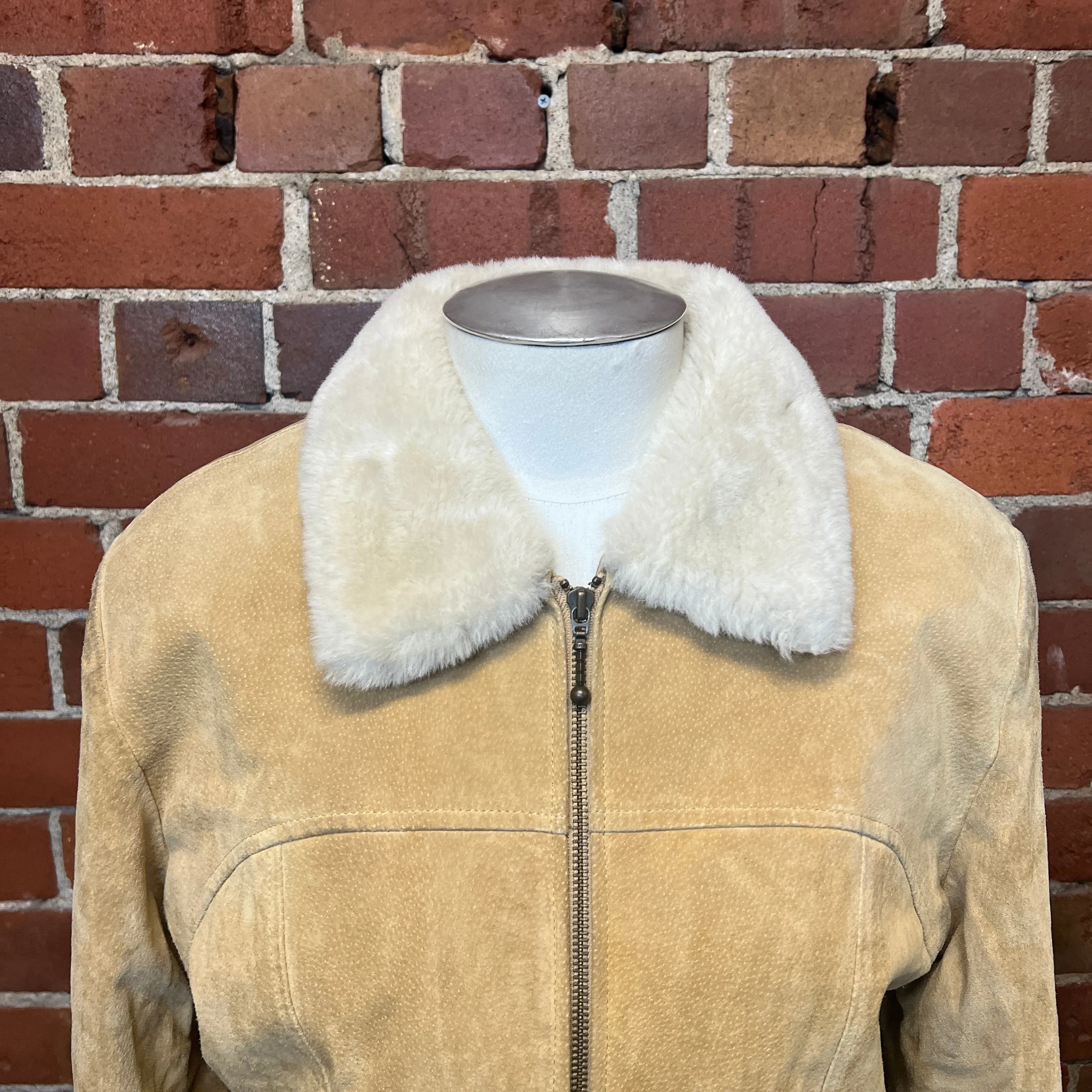 SUEDE Faux fur lined jacket
