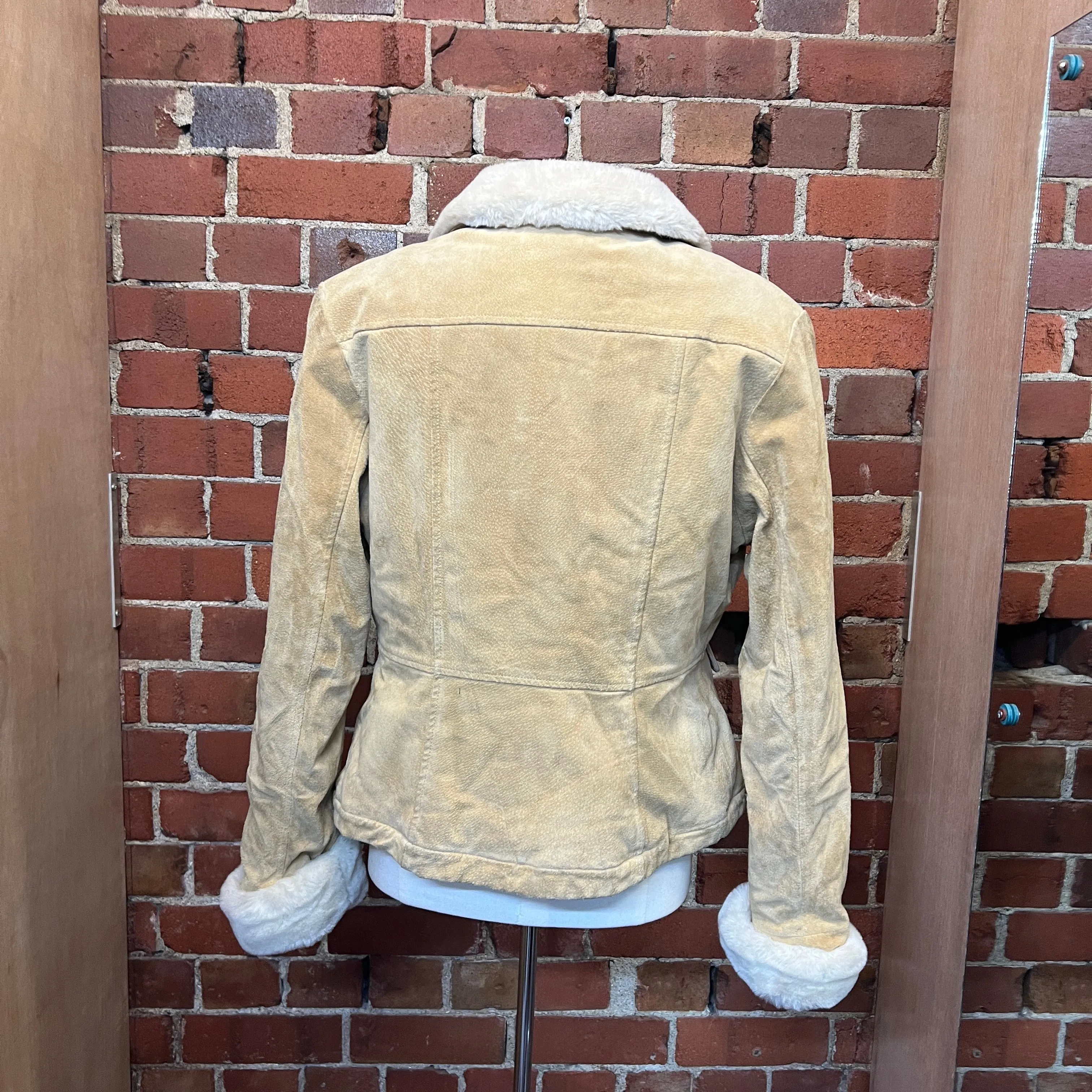 SUEDE Faux fur lined jacket