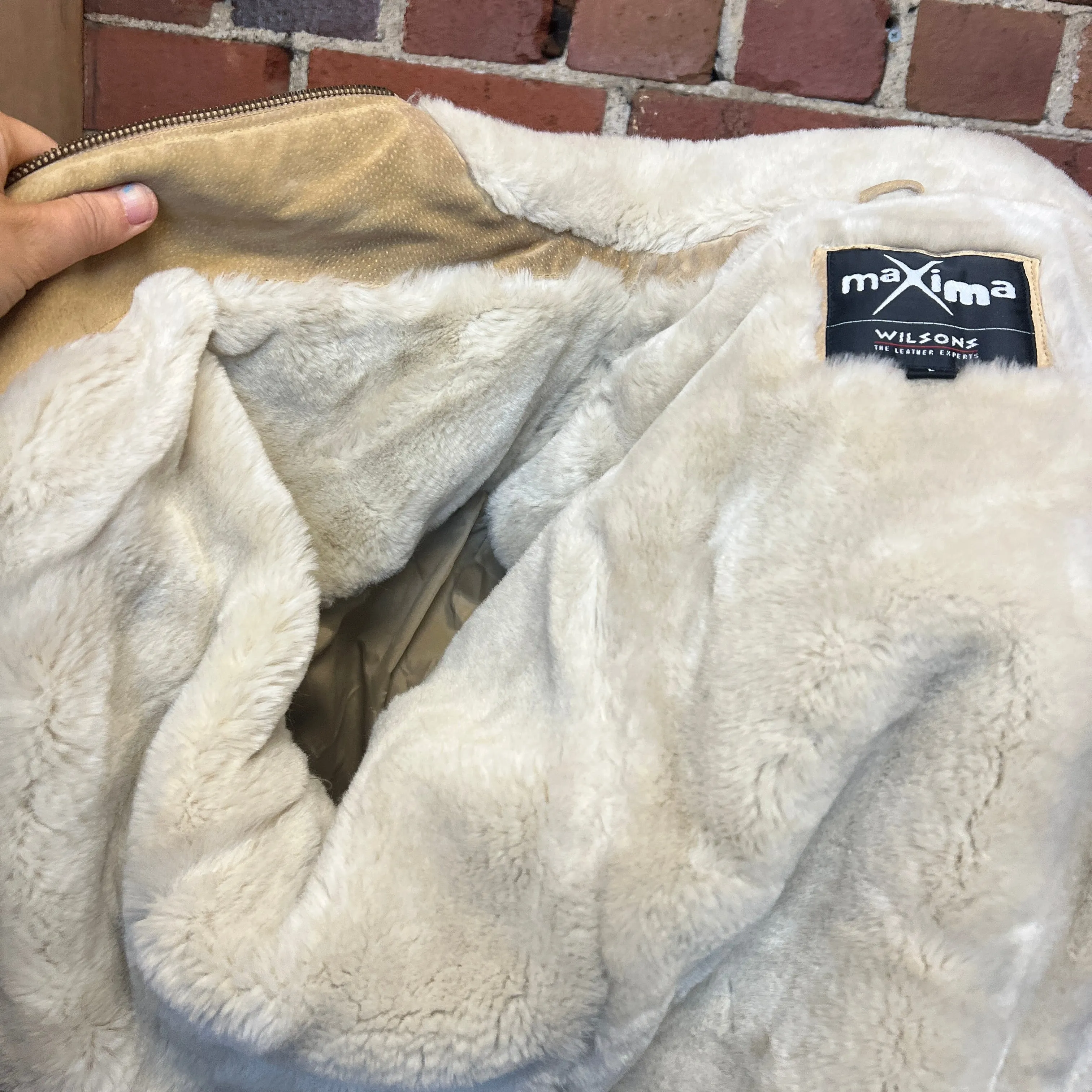 SUEDE Faux fur lined jacket