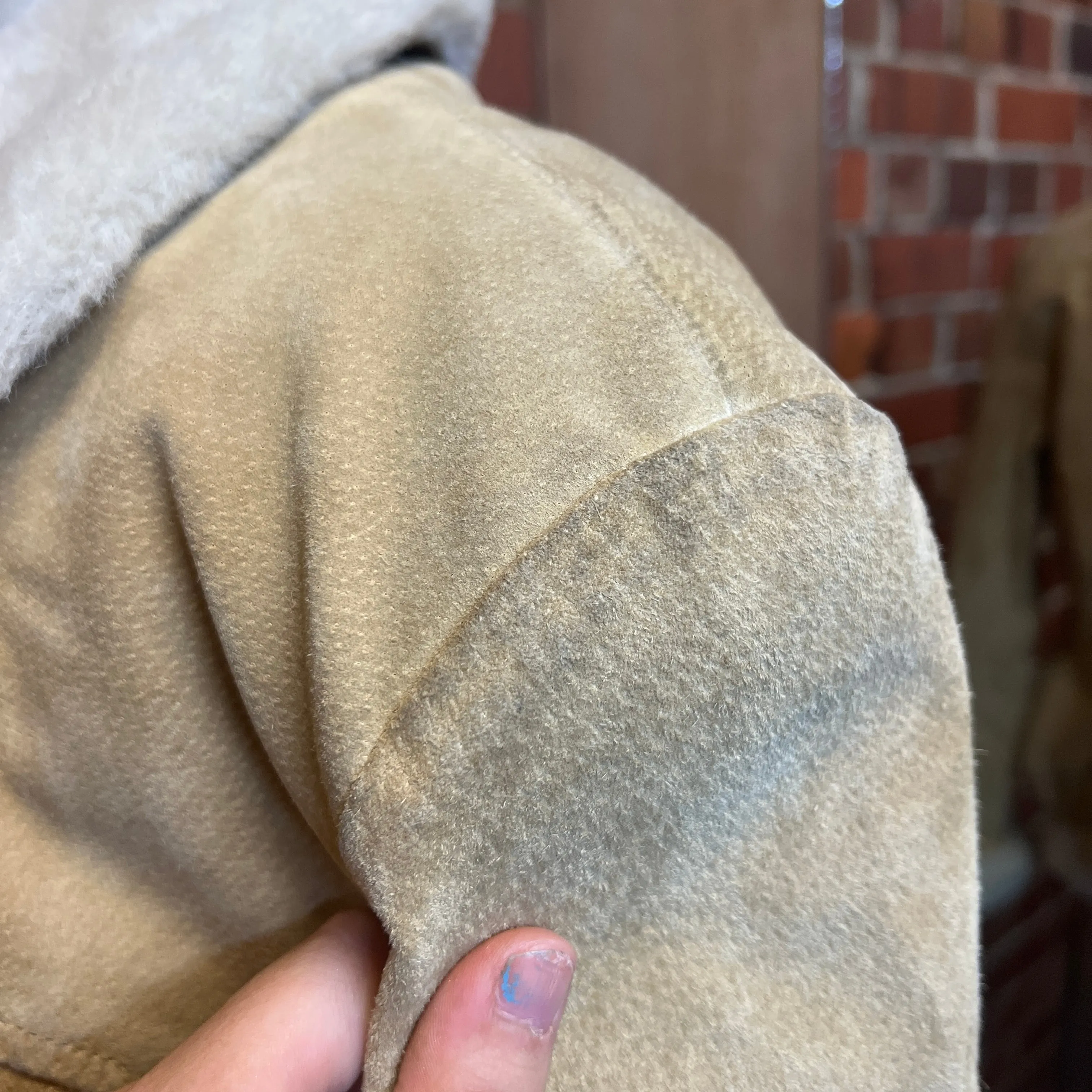 SUEDE Faux fur lined jacket