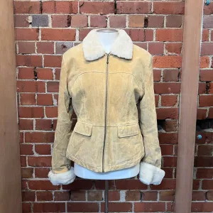 SUEDE Faux fur lined jacket