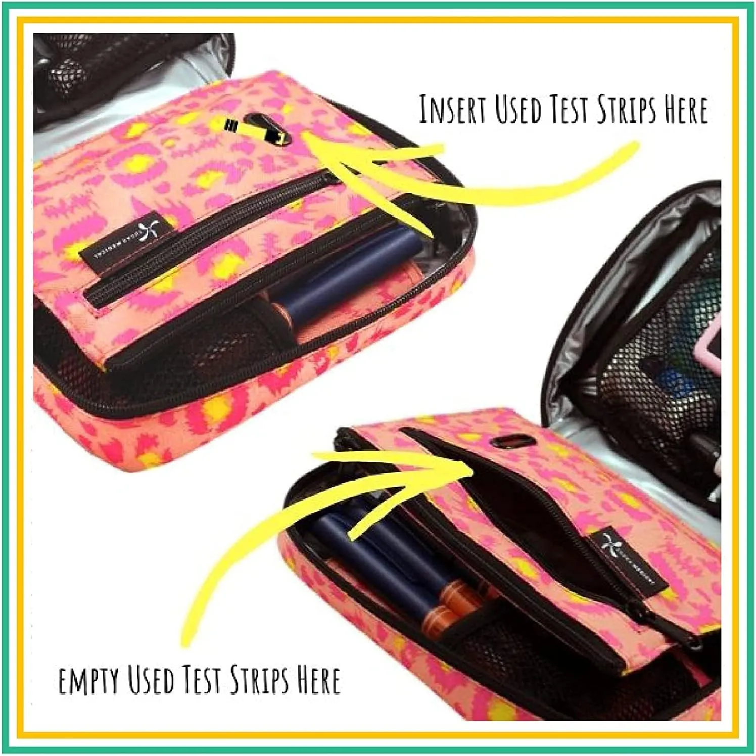 Sugar Medical Insulated Diabetes Organizer | Diabetes Supply Case | Diabetic Care Products | Diabetic Supplies Travel Case | Insulin Pen Case | Glucose Meter Case
