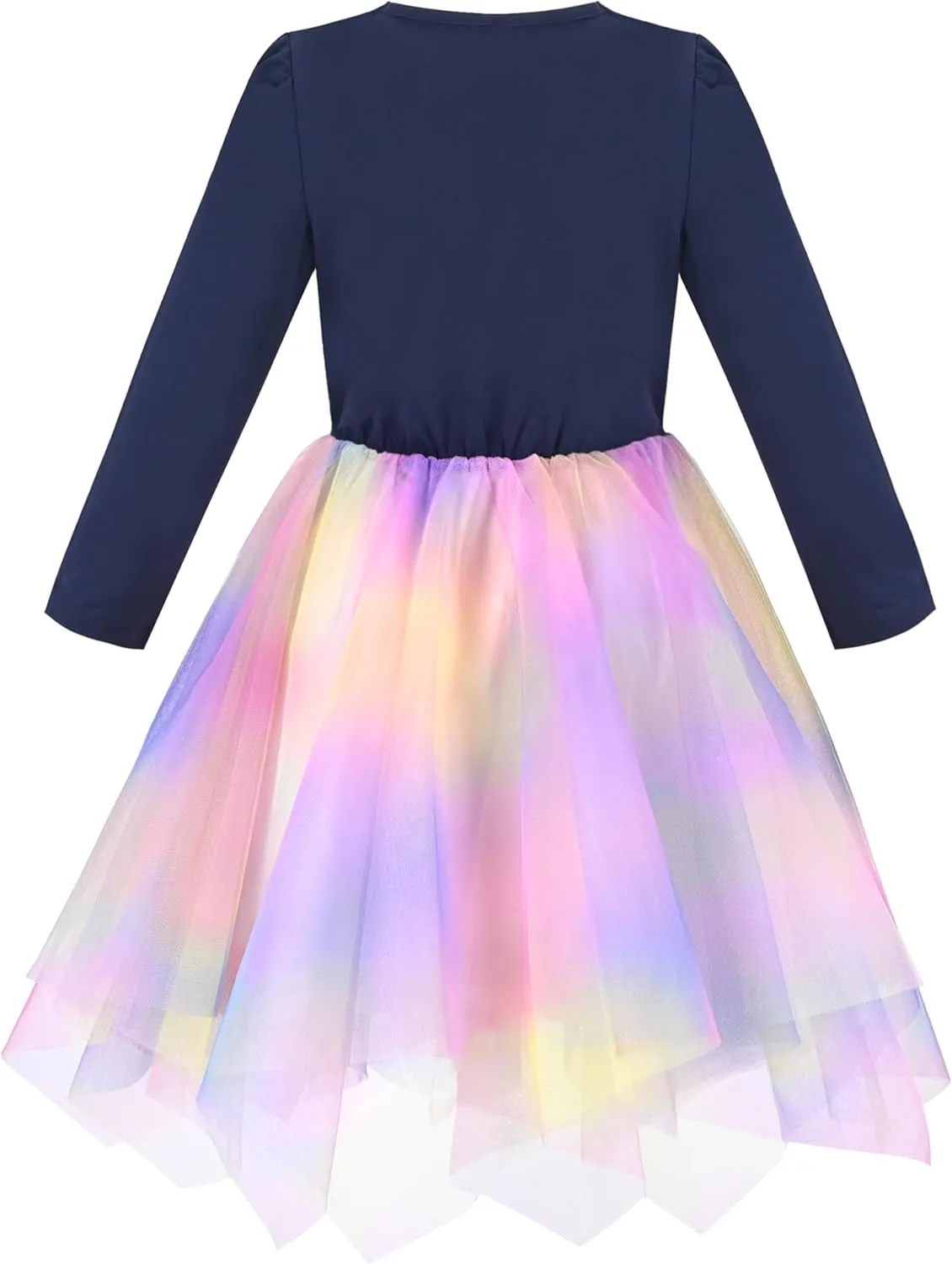 Sunny Fashion Girls Dress Long Sleeve Christmas Owl Sparkling Sequin Tulle