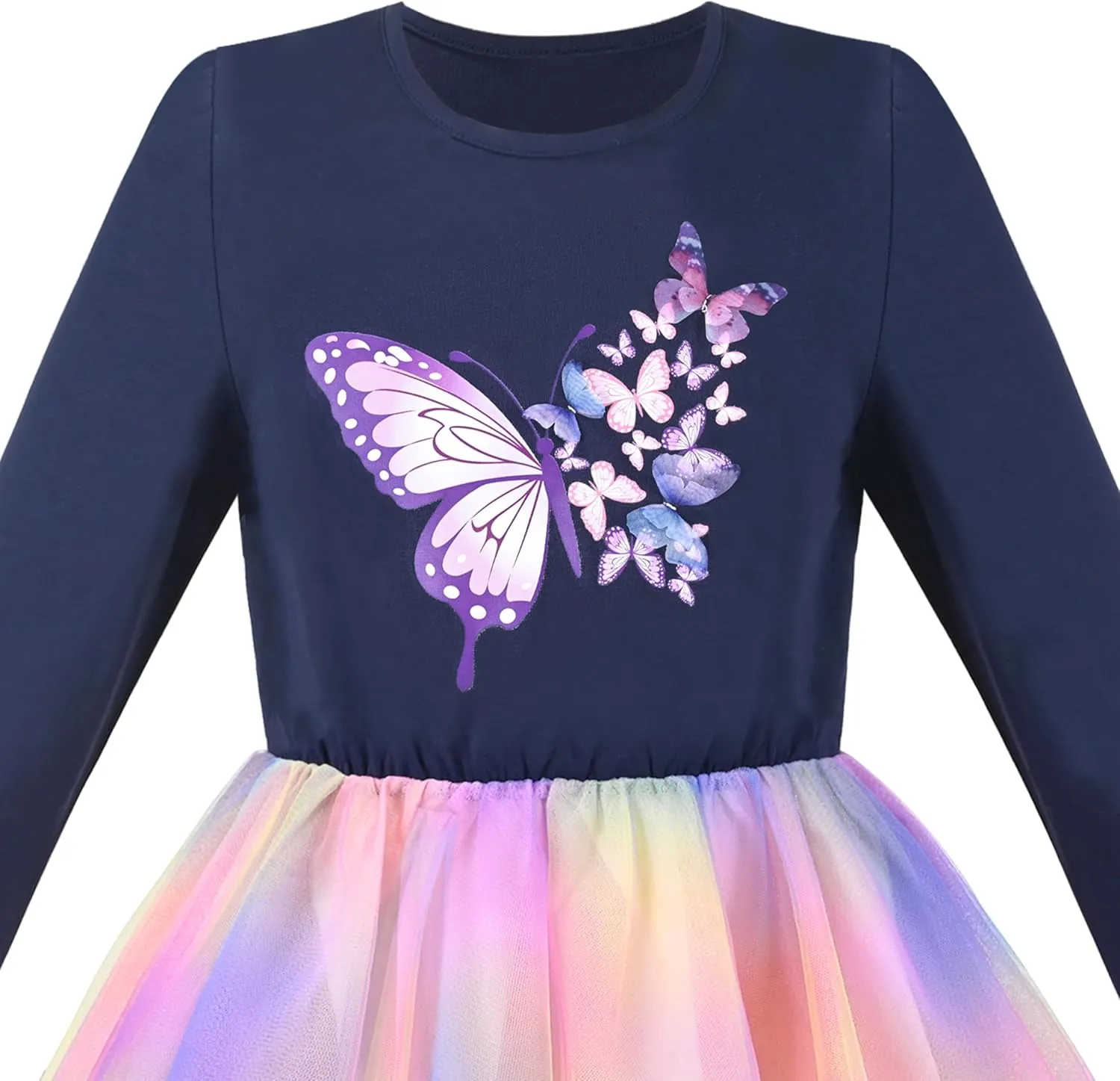 Sunny Fashion Girls Dress Long Sleeve Christmas Owl Sparkling Sequin Tulle