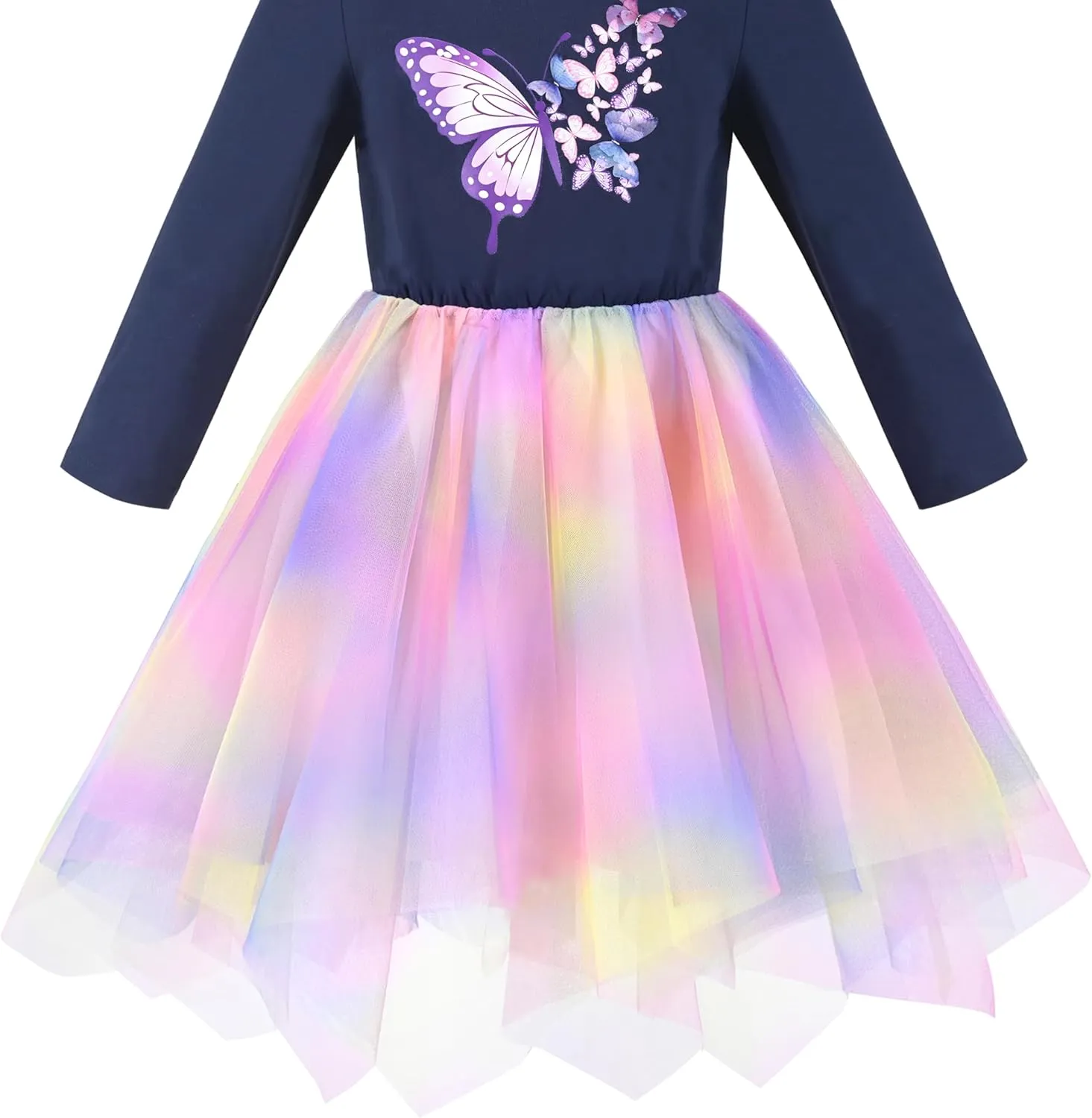 Sunny Fashion Girls Dress Long Sleeve Christmas Owl Sparkling Sequin Tulle