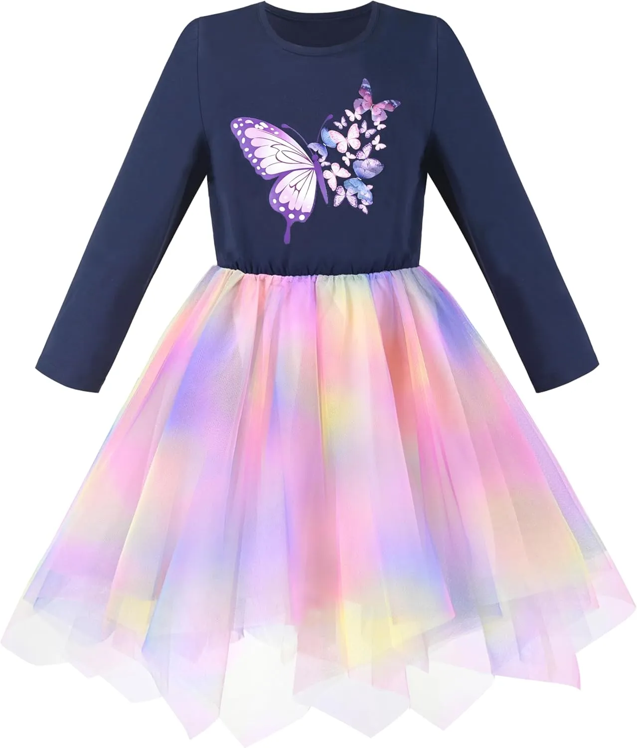 Sunny Fashion Girls Dress Long Sleeve Christmas Owl Sparkling Sequin Tulle