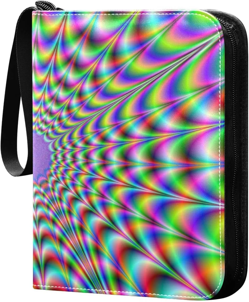 susiyo Colorful Spirals Abstract Optical Expansion Card Binder 400 Pockets Cute Trading Football Collectible Card Albums