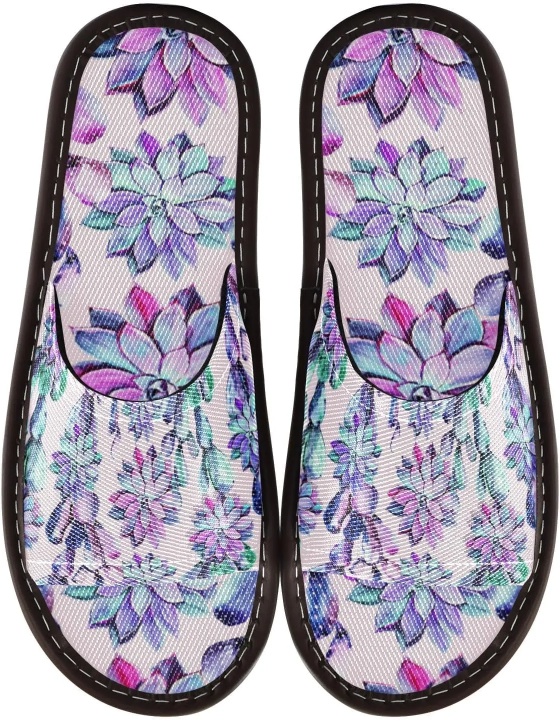 susiyo Slippers for Women Men Watercolor Exotic Cactus Seamless Summer House Slippers