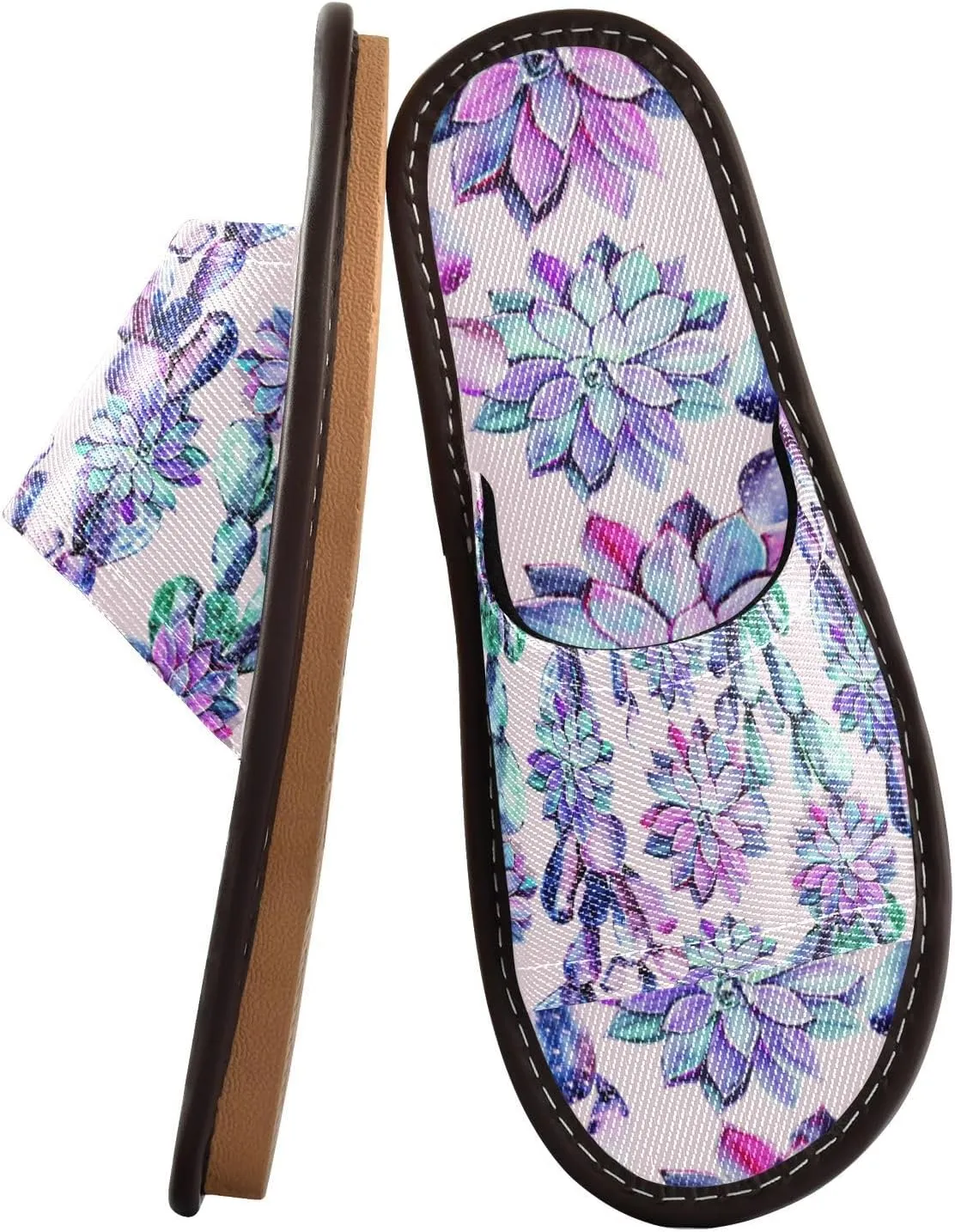 susiyo Slippers for Women Men Watercolor Exotic Cactus Seamless Summer House Slippers