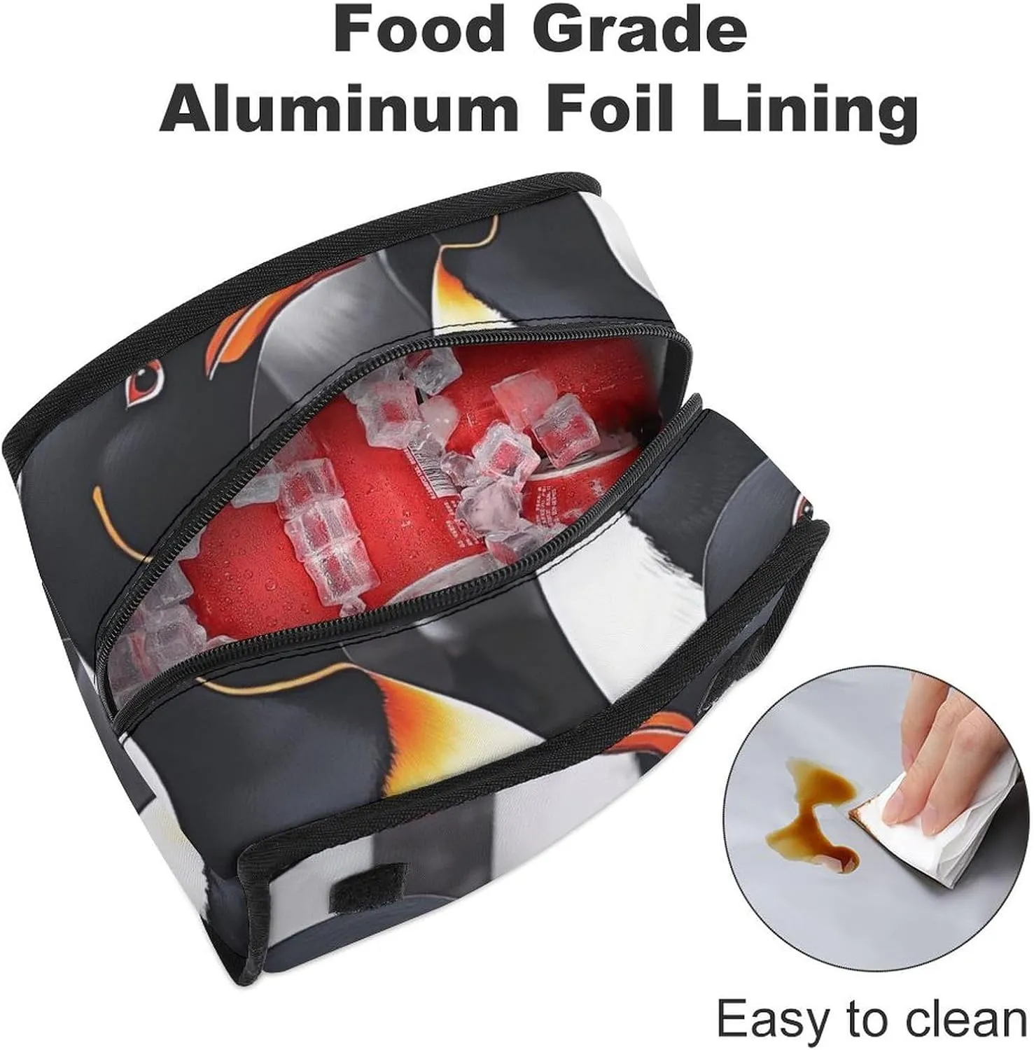 SWEET TANG Lunch Bag with Buckle - Compatible with Puffin Bird, Reusable Insulated Food Thermal Bento Boxes Bags Holder Leak-Proof for Adults Nurses College Travel