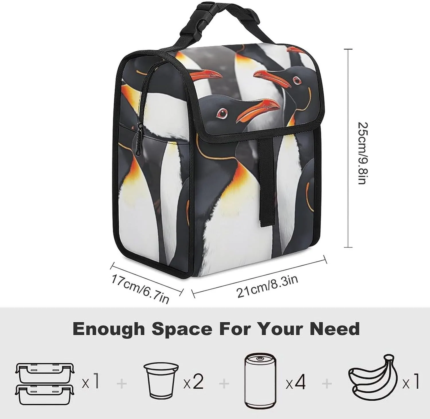 SWEET TANG Lunch Bag with Buckle - Compatible with Puffin Bird, Reusable Insulated Food Thermal Bento Boxes Bags Holder Leak-Proof for Adults Nurses College Travel
