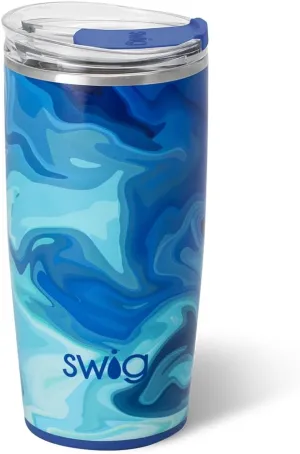 Swig Life 22oz Insulated Tumbler, Travel Coffee Tumbler with Lid, Cup Holder Friendly Travel Coffee Mug, Stainless Steel Thermos, 22 oz Tumblers, Reusable Insulated Mug with Lid (Blue Lagoon)
