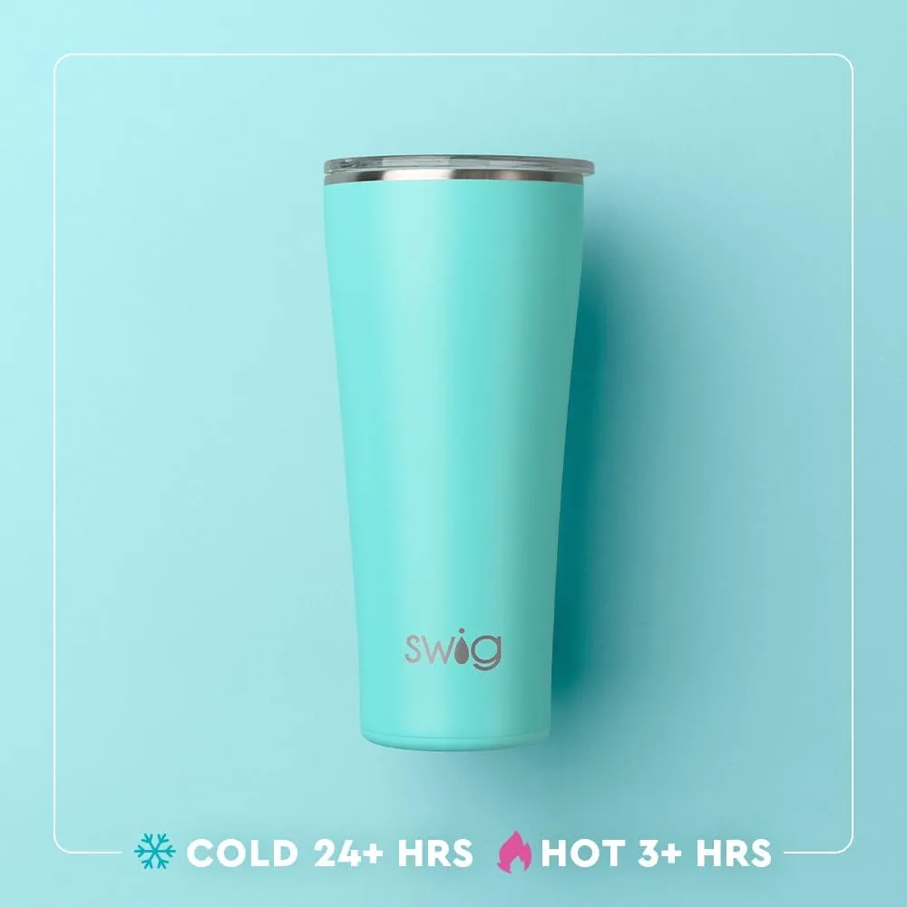 Swig Life 32oz Insulated Tumbler, Travel Coffee Tumbler with Lid, Cup Holder Friendly Travel Coffee Mug, Stainless Steel Thermos with Lid (Boho Desert)