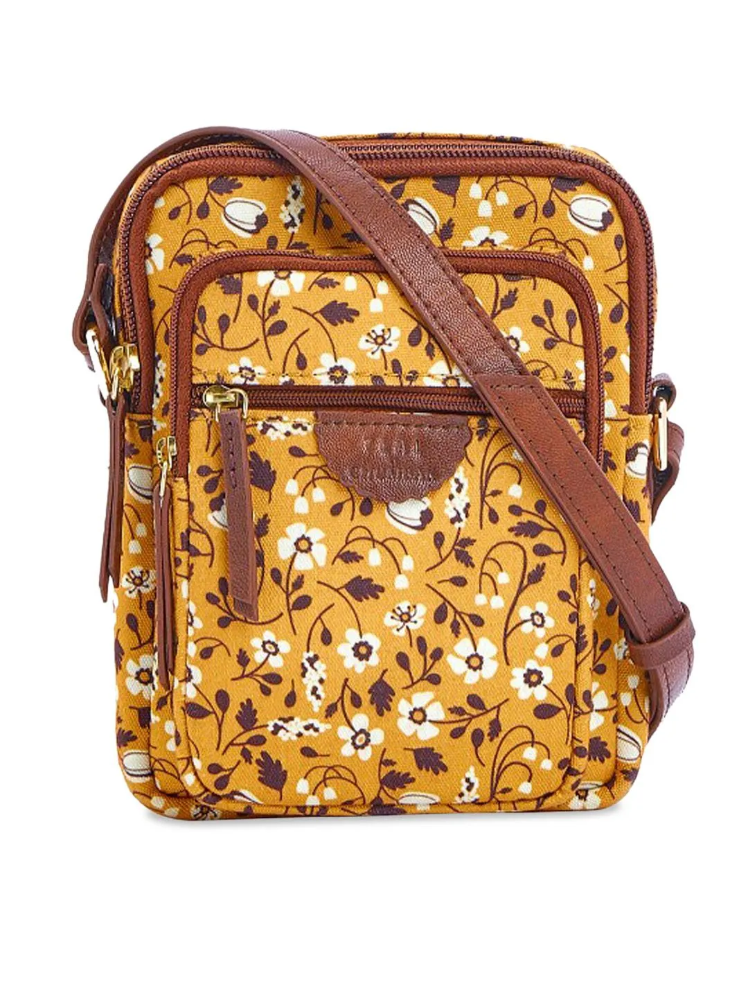 TEAL BY CHUMBAK Floral Printed Structured Sling Bag