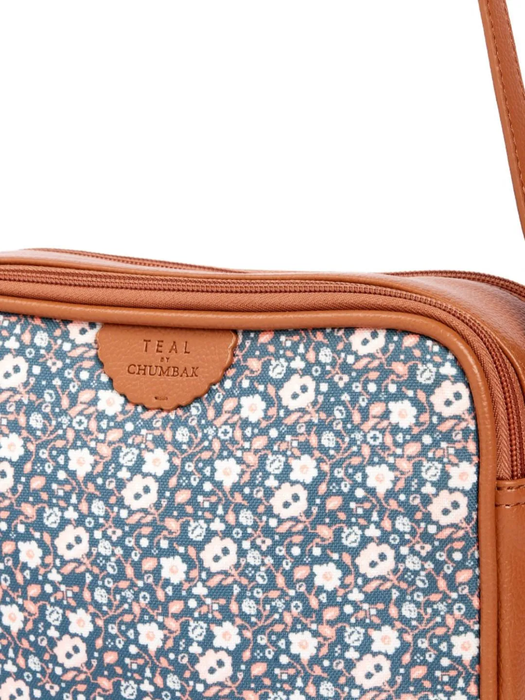TEAL BY CHUMBAK Floral Printed Structured Sling Bag