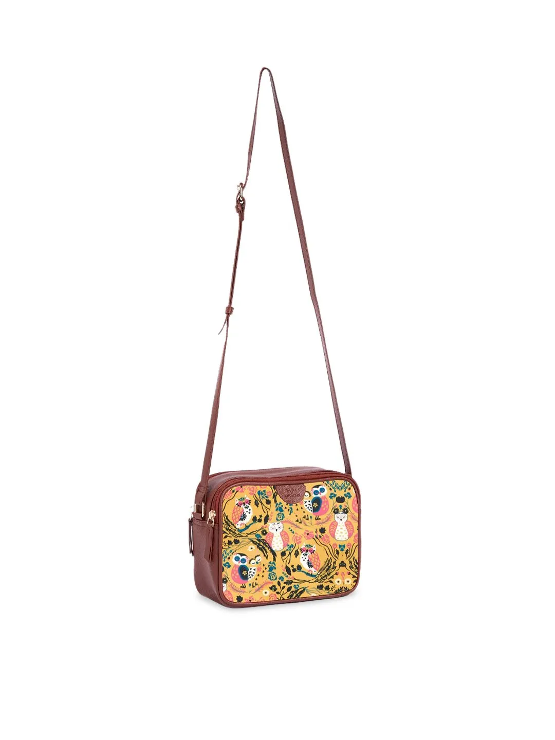 TEAL BY CHUMBAK Floral Printed Structured Sling Bag