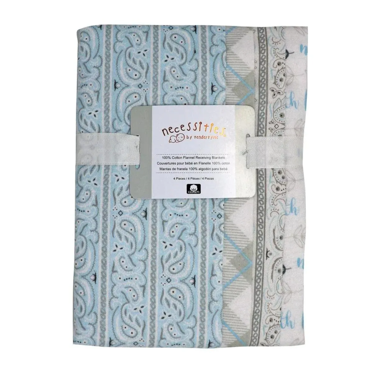 Tendertyme Receiving Cotton Flannel Blankets - 4 Pack