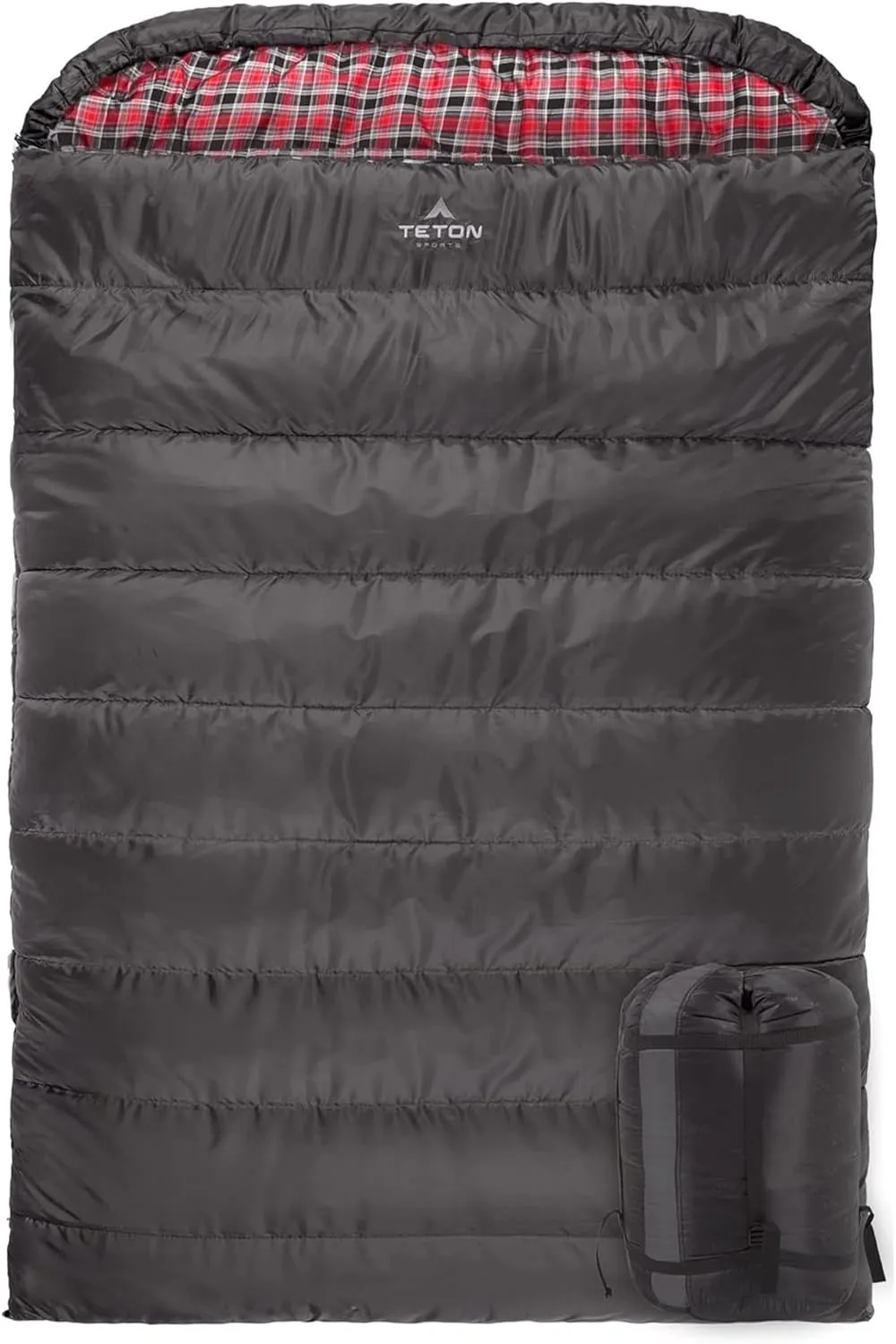 TETON Mammoth, 20 Degree and 0 Degree Sleeping Bags, Double Sleeping Bag, A Warm Bag the Whole Family can Enjoy. Great Sleeping Bag for Camping, Hunting and Base Camp. Compression Sack Included