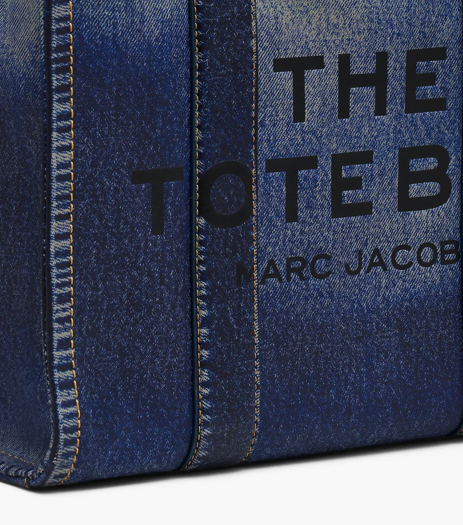 THE DENIM-PRINTED LEATHER MEDIUM TOTE BAG MARC JACOBS