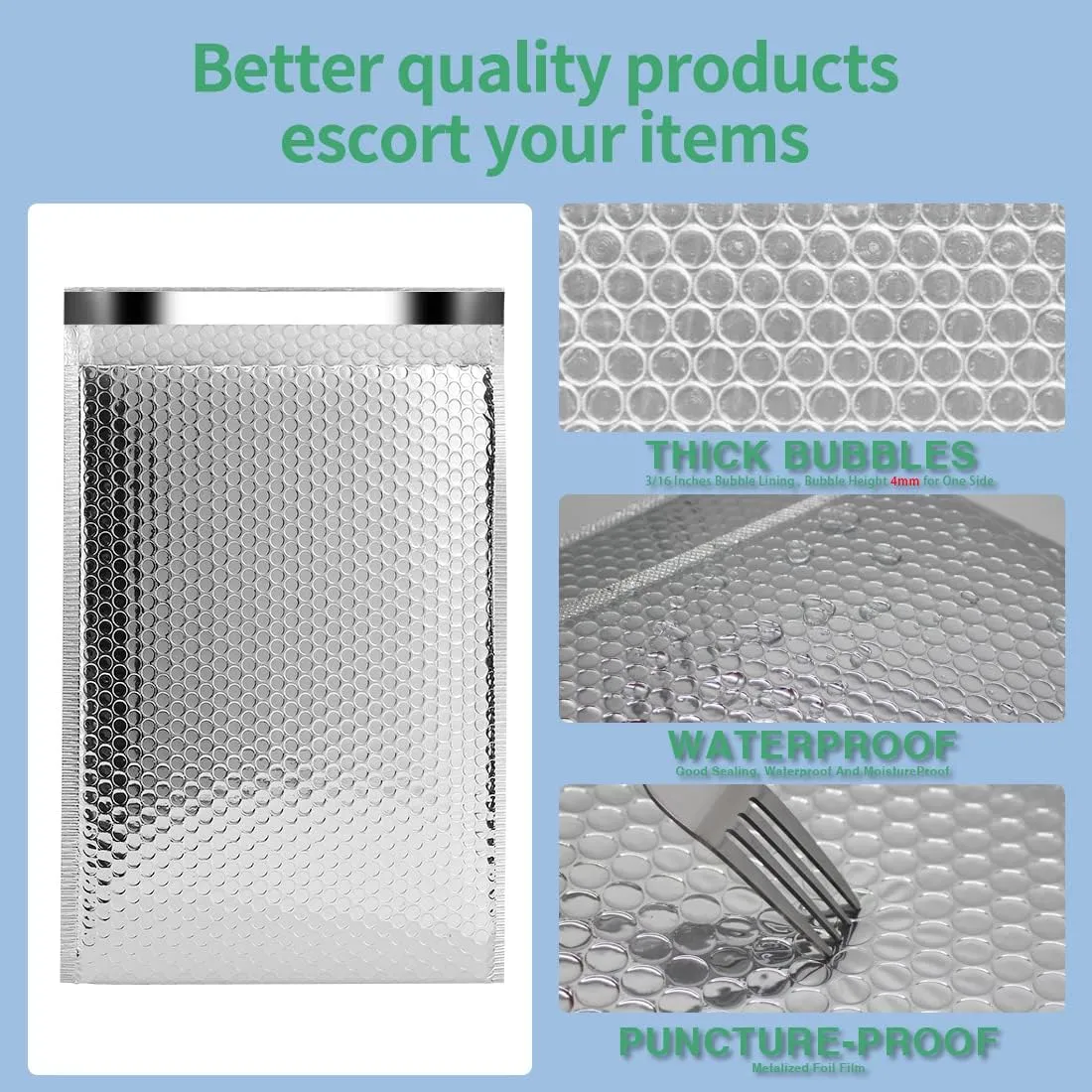 Thermal Bubble Mailer 8" x 11",Pack of 10 Insulated Mailers for Cold Shipping,Foil Mailing Envelopes,Cool Bubble Mailers, Waterproof Cold Shipping Package for Food, Perishables, Cosmetics