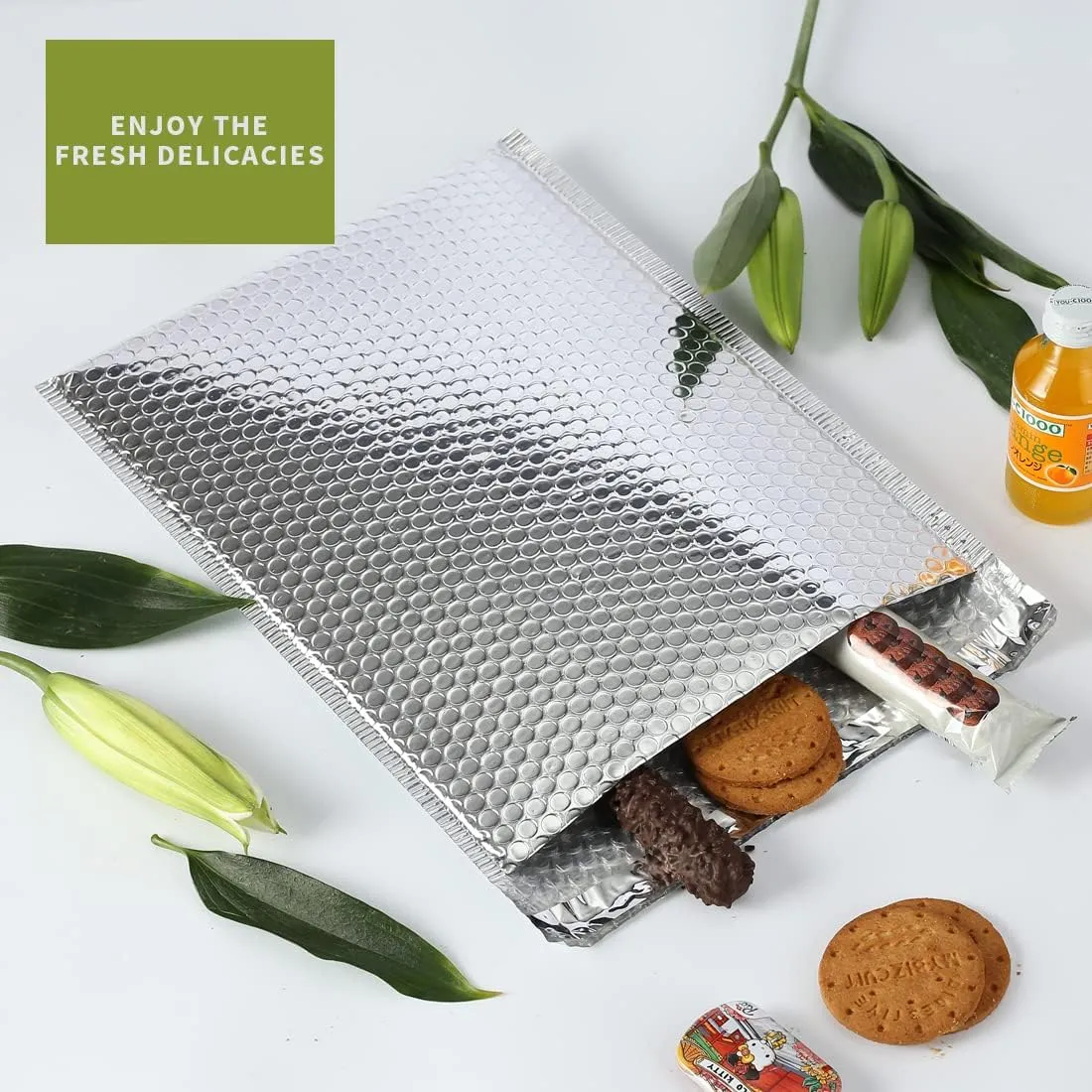 Thermal Bubble Mailer 8" x 11",Pack of 10 Insulated Mailers for Cold Shipping,Foil Mailing Envelopes,Cool Bubble Mailers, Waterproof Cold Shipping Package for Food, Perishables, Cosmetics