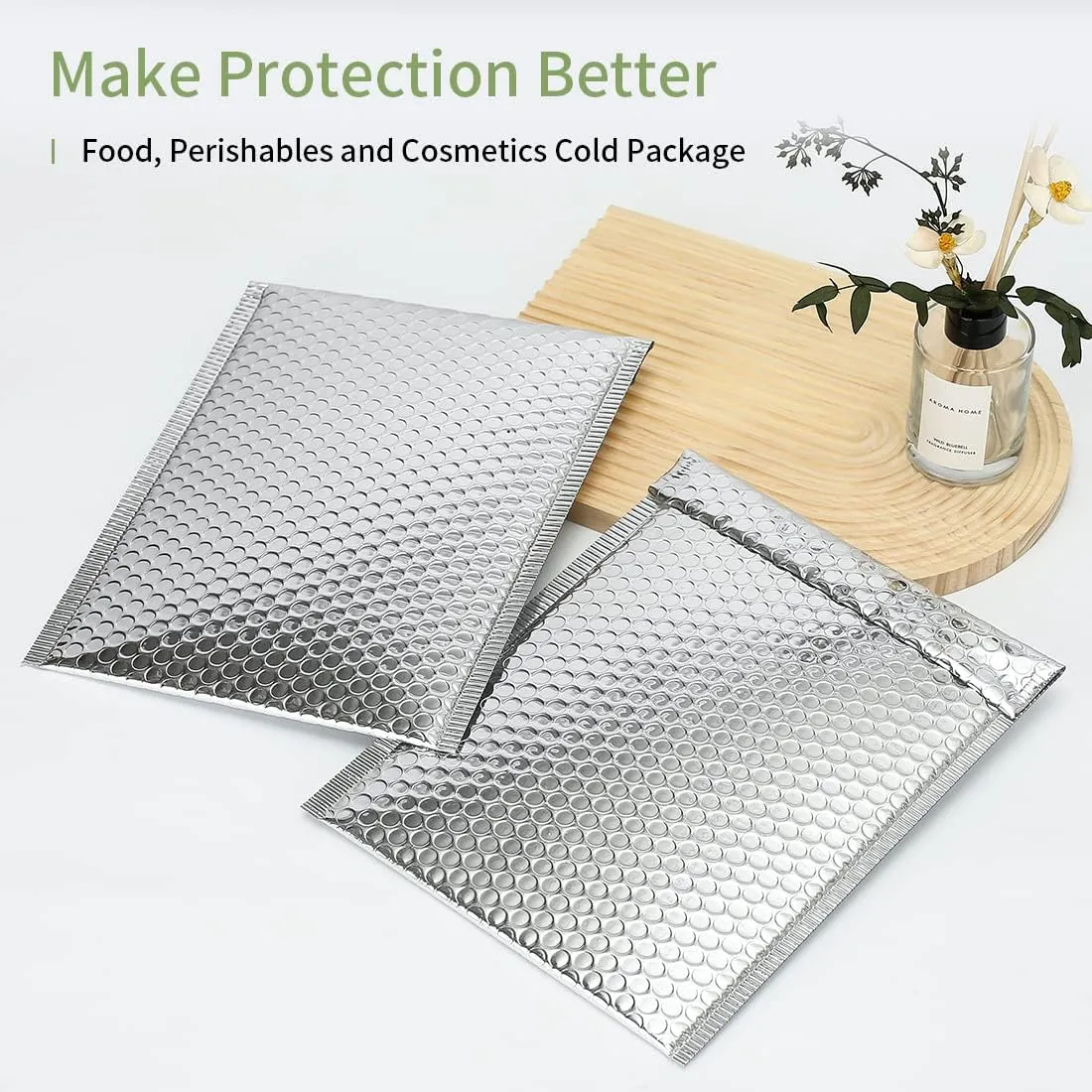 Thermal Bubble Mailer 8" x 11",Pack of 10 Insulated Mailers for Cold Shipping,Foil Mailing Envelopes,Cool Bubble Mailers, Waterproof Cold Shipping Package for Food, Perishables, Cosmetics