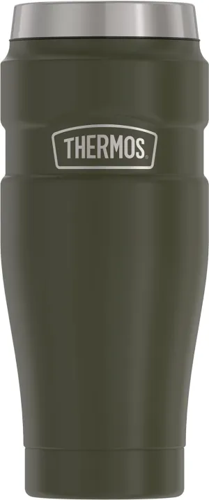 THERMOS Stainless King Vacuum-Insulated Travel Tumbler, 16 Ounce, Army Green