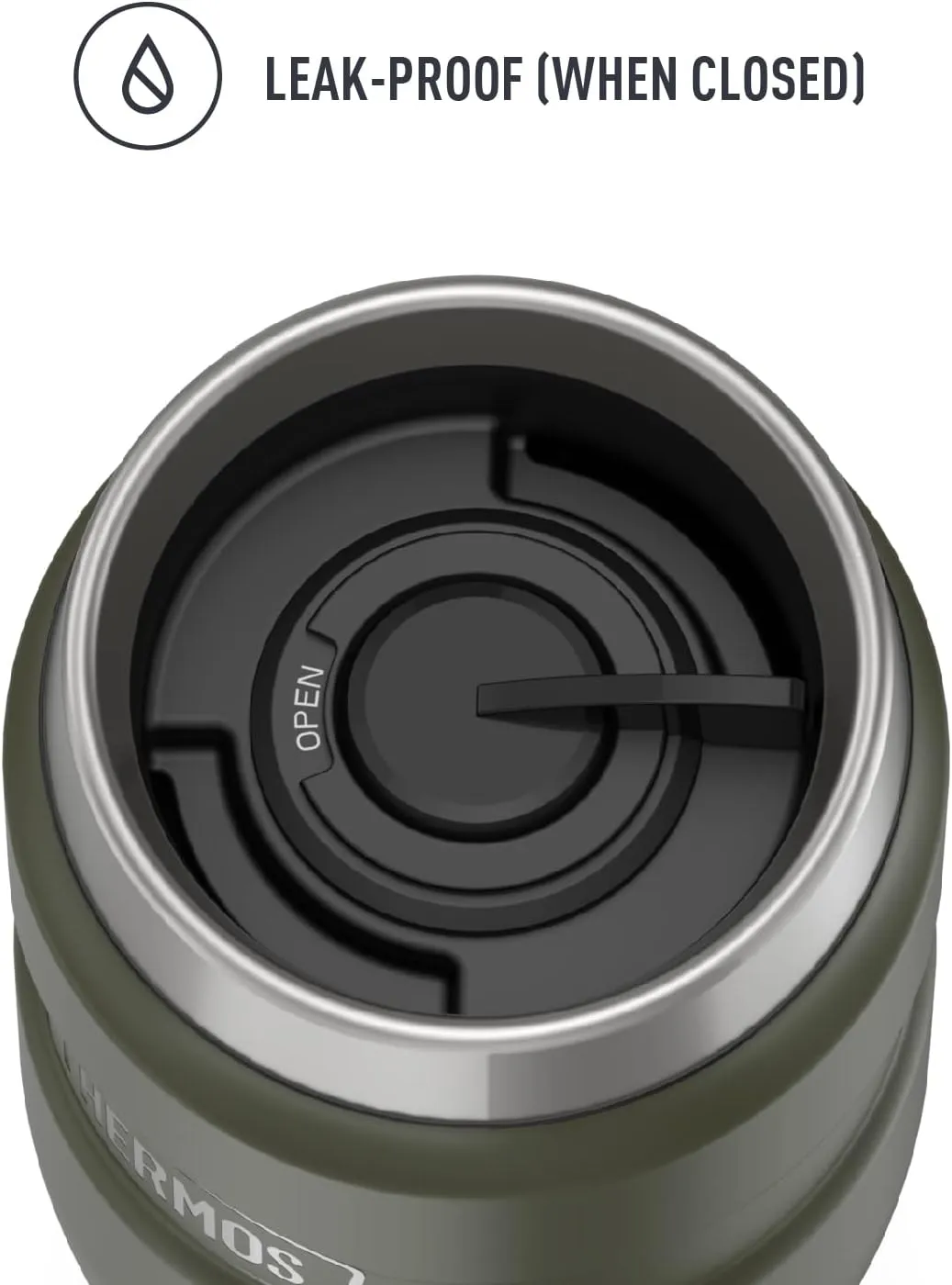THERMOS Stainless King Vacuum-Insulated Travel Tumbler, 16 Ounce, Army Green