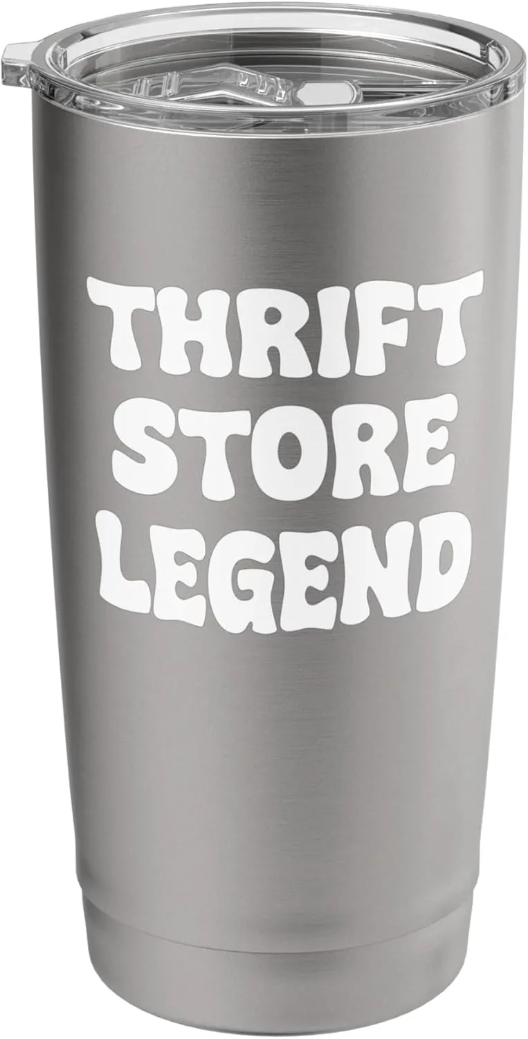 Thrift Store Legend Funny Thrifter Tees bags and Mugs Funny Stainless Steel Insulated Tumbler