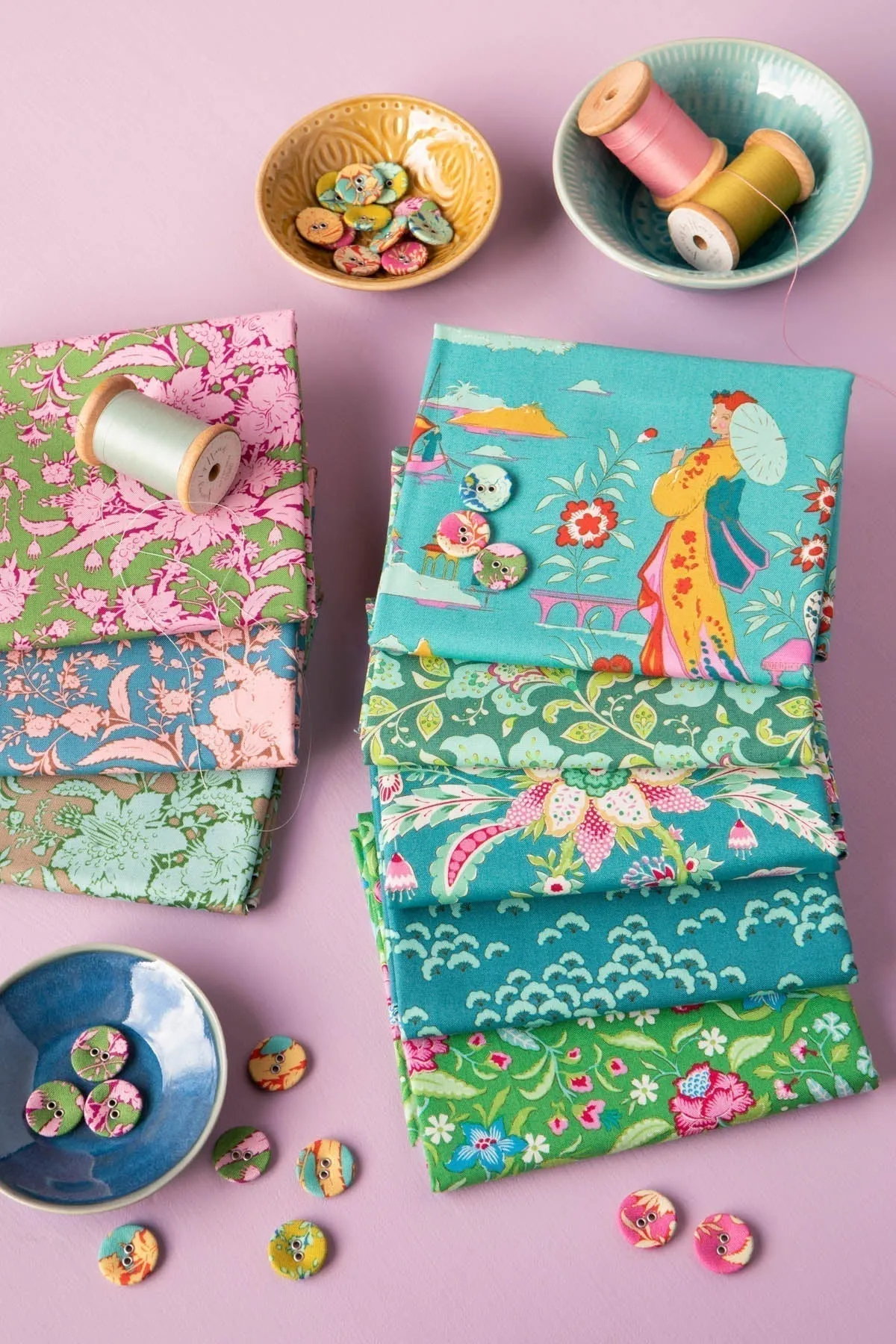 Tilda Bloomsville Abloom Blender Plum Yardage